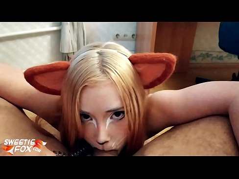 ❤️ Kitsune waxay liqaysaa dick oo afkeeda ku dhufatey Galmada dabada ❌